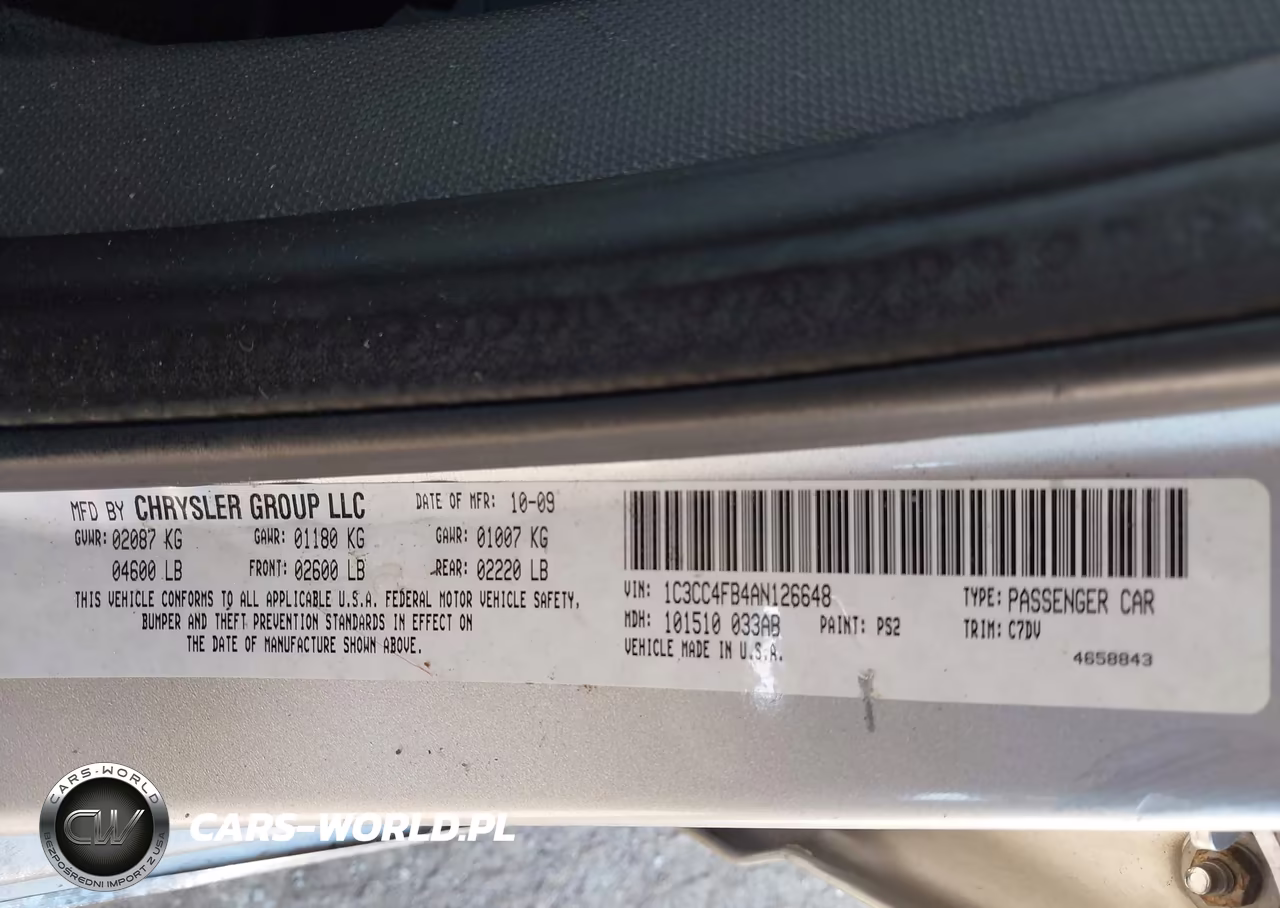2010 Chrysler Sebring Touring VIN:1C3CC4FB4AN126648 - 9