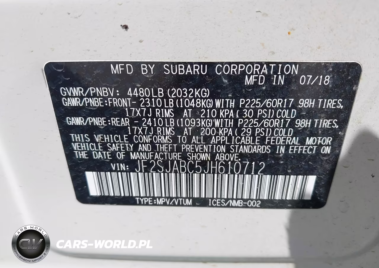 2018 Subaru Forester 2.5I VIN:JF2SJABC5JH610712 - 9