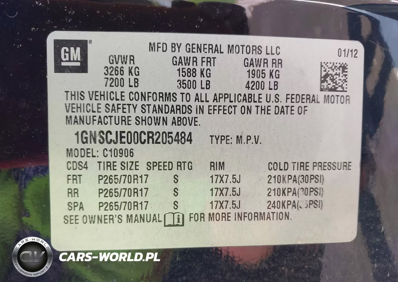 2012 Chevrolet Suburban Lt VIN:1GNSCJE00CR205484 - 9