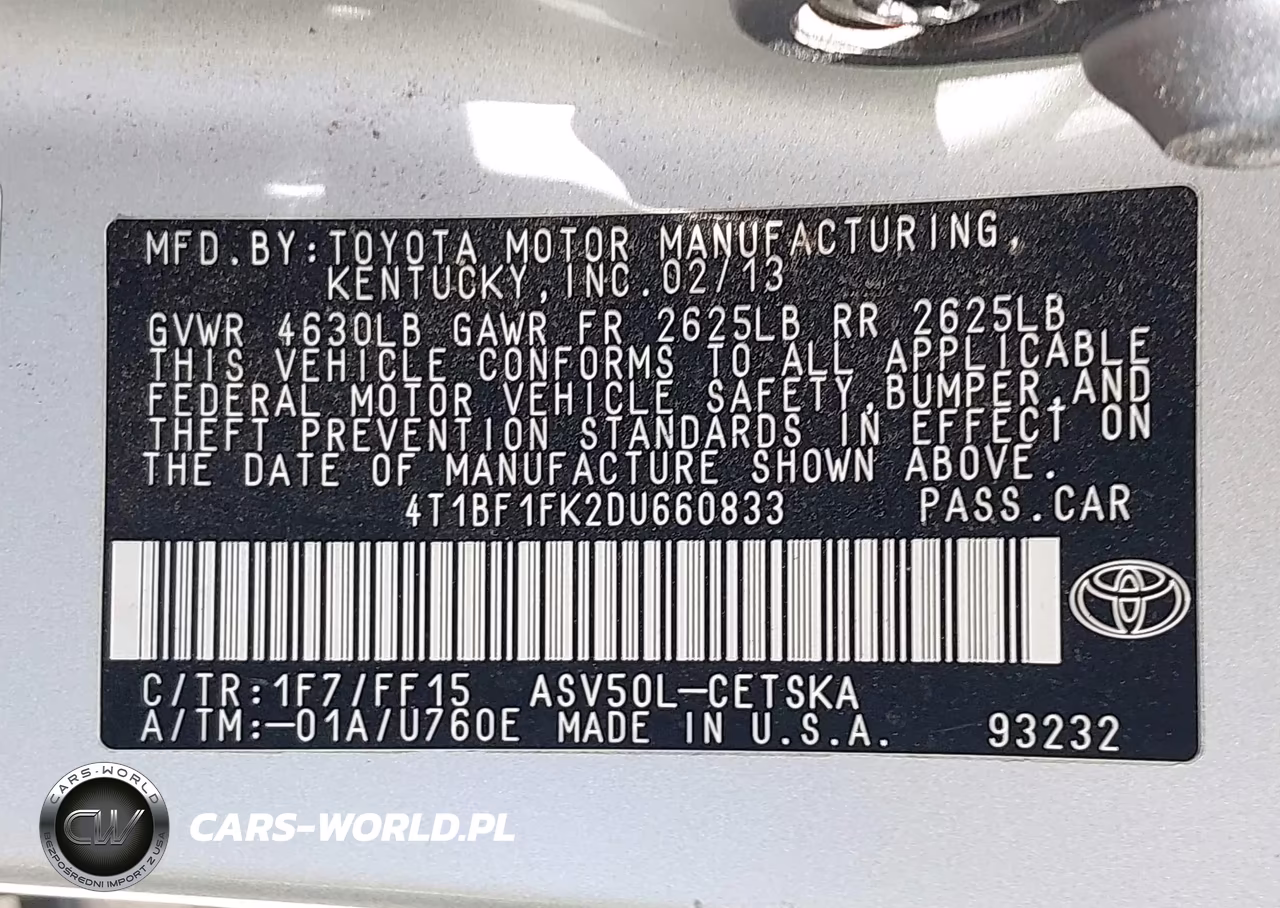 2013 Toyota Camry Se VIN:4T1BF1FK2DU660833 - 9