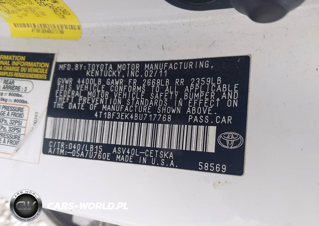 2011 Toyota Camry Se VIN:4T1BF3EK4BU717768 - 9