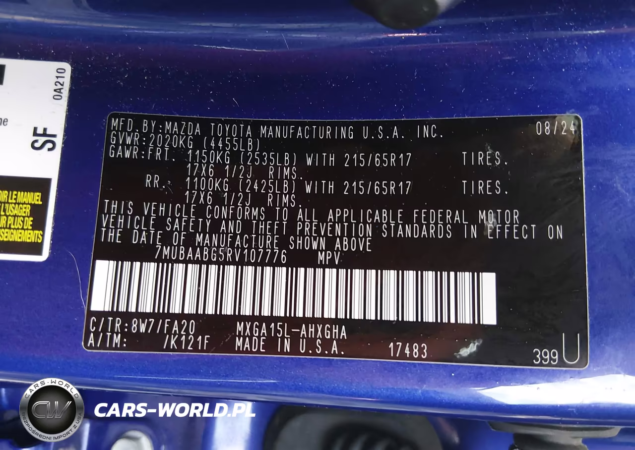 2024 Toyota Corolla Cross Le VIN:7MUBAABG5RV107776 - 9