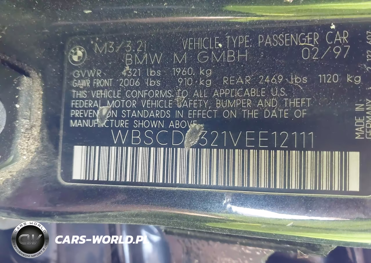 1997 BMW M3 VIN:WBSCD0321VEE12111 - 9