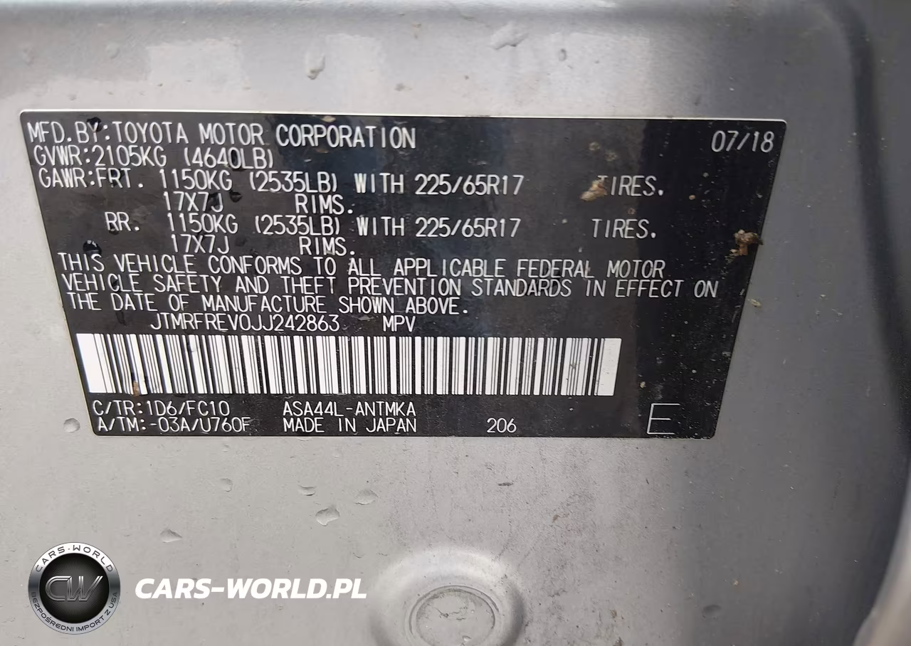 2018 Toyota Rav4 Xle VIN:JTMRFREV0JJ242863 - 9