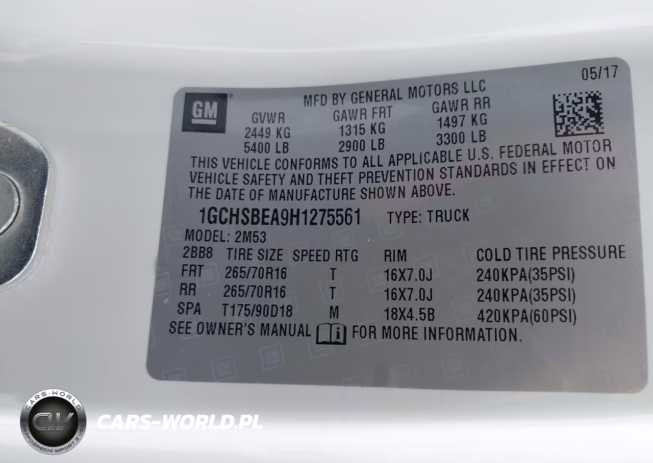 2017 Chevrolet Colorado 2Wd Wt VIN:1GCHSBEA9H1275561 - 9