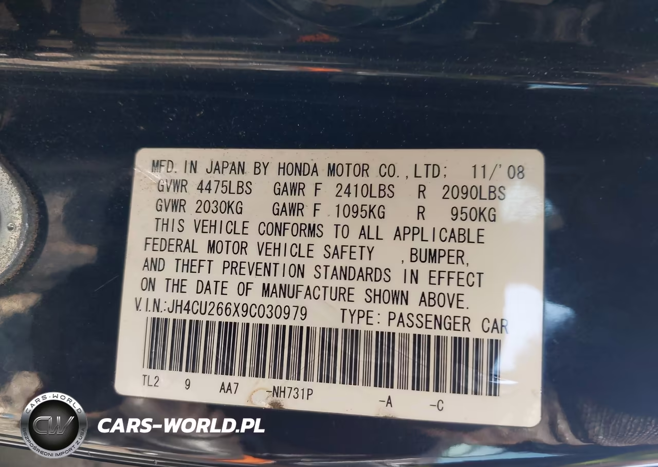 2009 Acura Tsx VIN:JH4CU266X9C030979 - 9