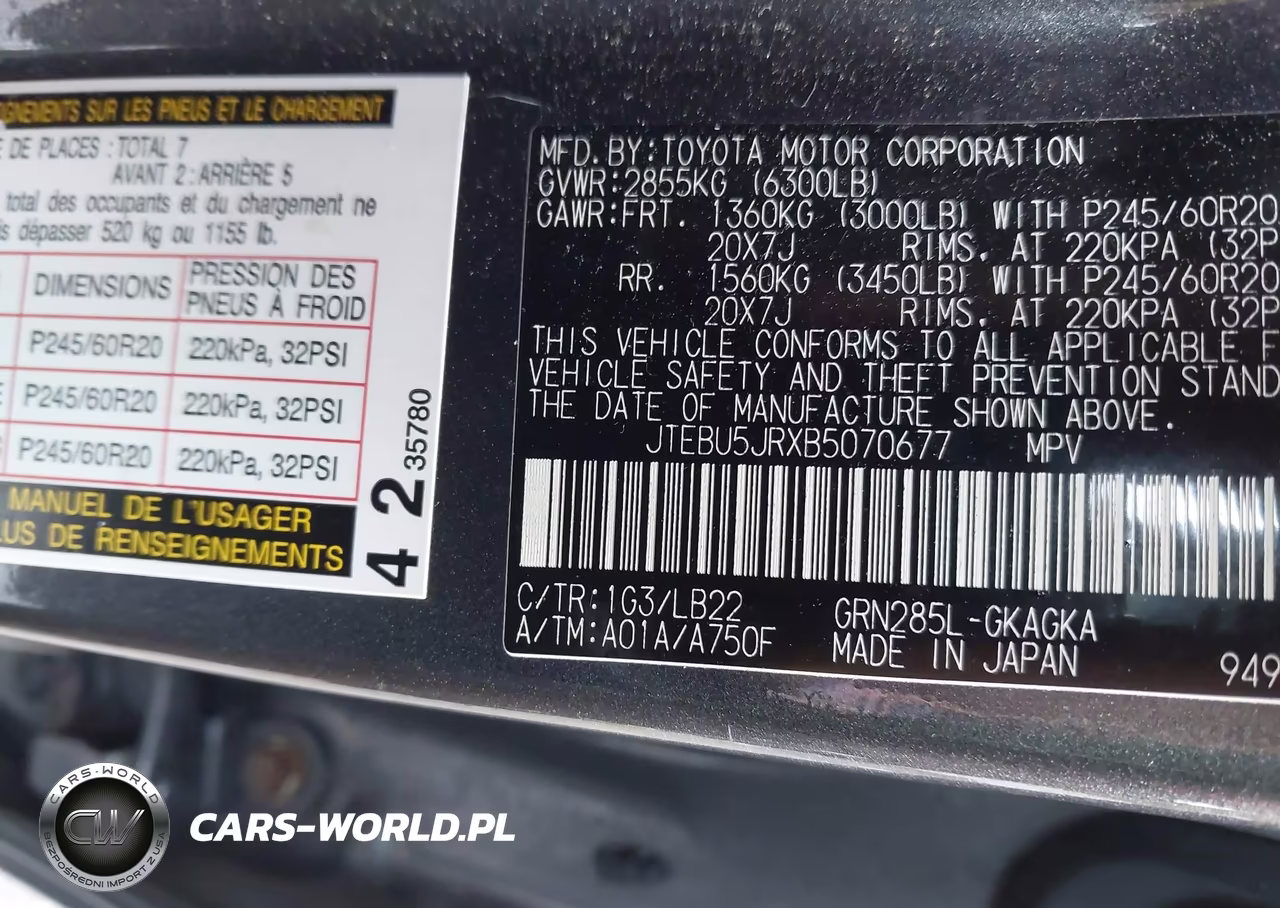 2011 Toyota 4Runner Limited V6 VIN:JTEBU5JRXB5070677 - 9