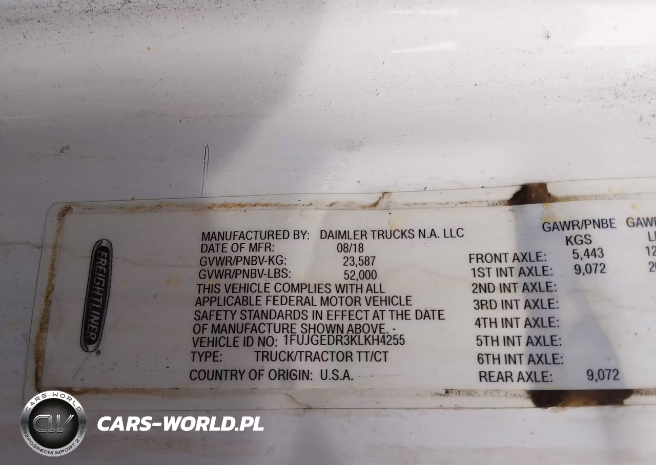 2019 Freightliner Cascadia 125 VIN:1FUJGEDR3KLKH4255 - 8