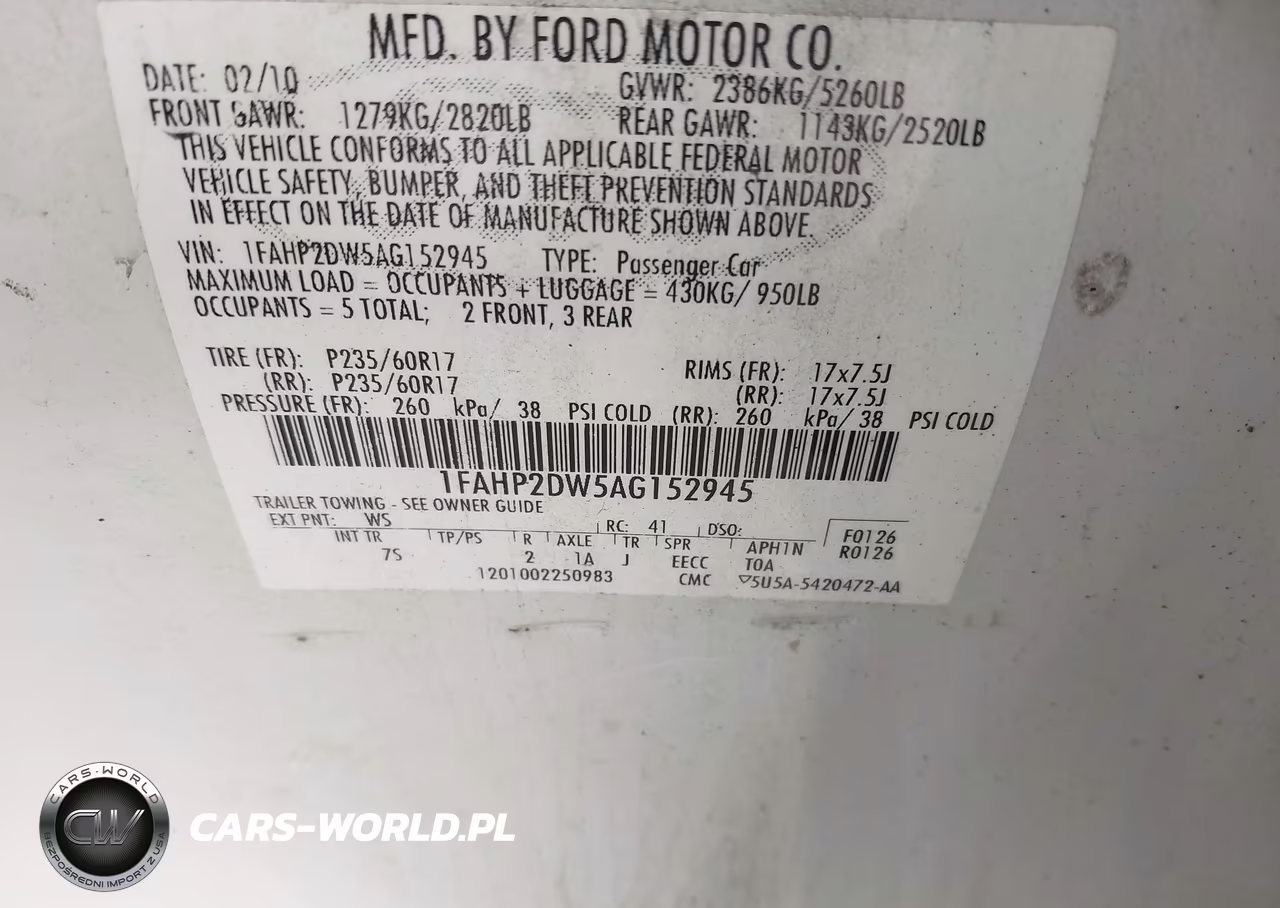 2010 Ford Taurus Se VIN:1FAHP2DW5AG152945 - 9