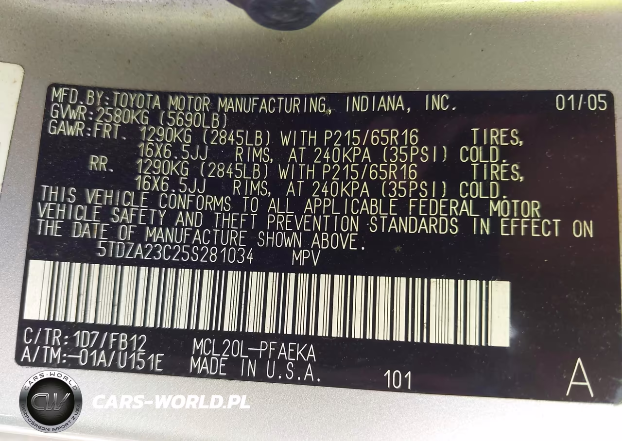 2005 Toyota Sienna Le VIN:5TDZA23C25S281034 - 9