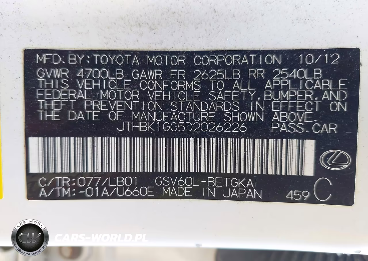 2013 Lexus Es 350 VIN:JTHBK1GG5D2026226 - 9