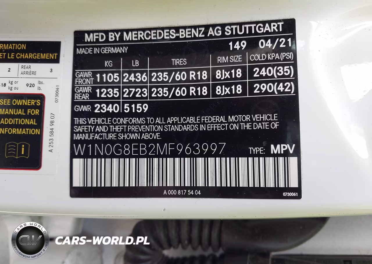 2021 Mercedes-Benz Glc 300 4Matic Suv VIN:W1N0G8EB2MF963997 - 9