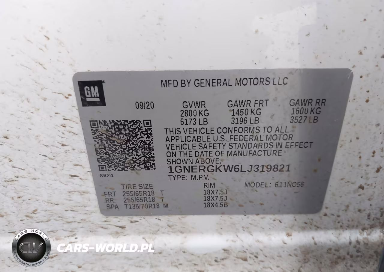 2020 Chevrolet Traverse Fwd Lt Cloth VIN:1GNERGKW6LJ319821 - 9