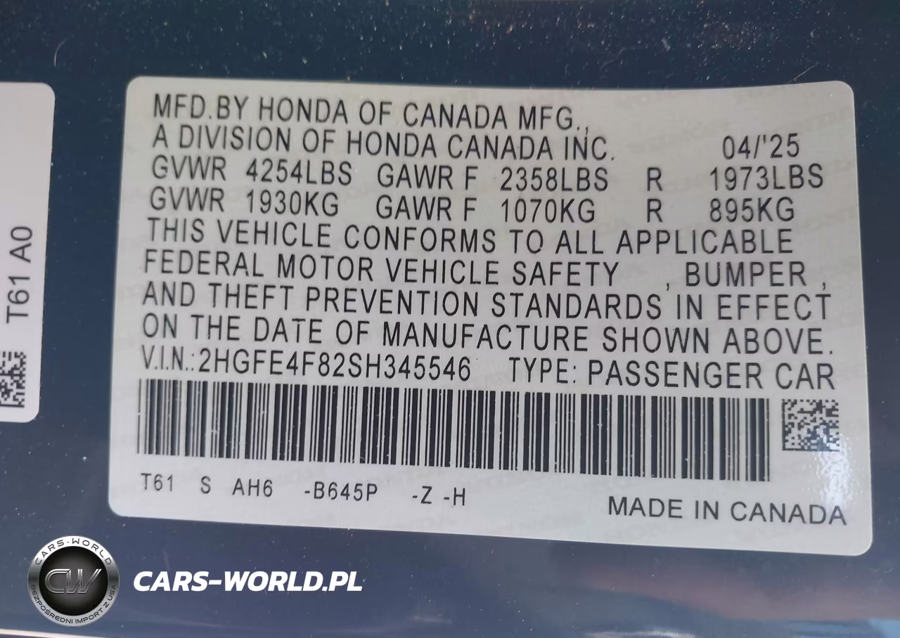 2025 Honda Civic Hybrid Sport-Sport Touring VIN:2HGFE4F82SH345546 - 9