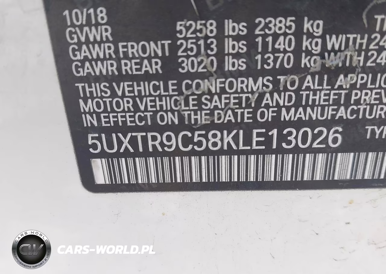 2019 BMW X3 xDrive30I VIN:5UXTR9C58KLE13026 - 9