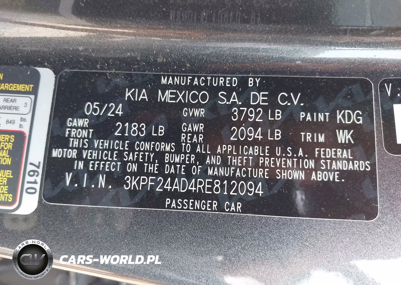 2024 Kia Forte Lxs VIN:3KPF24AD4RE812094 - 9