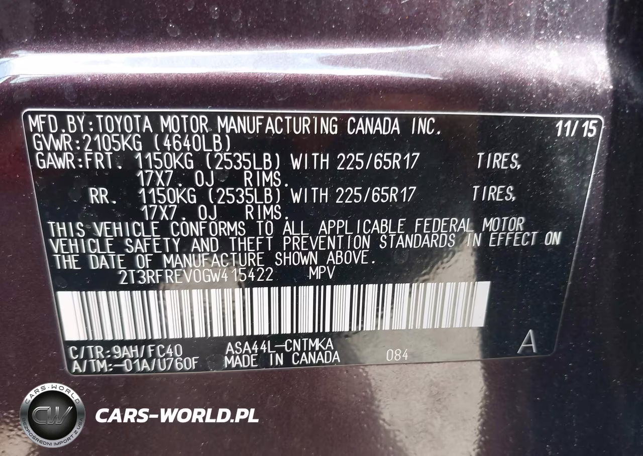 2016 Toyota Rav4 Xle VIN:2T3RFREV0GW415422 - 9