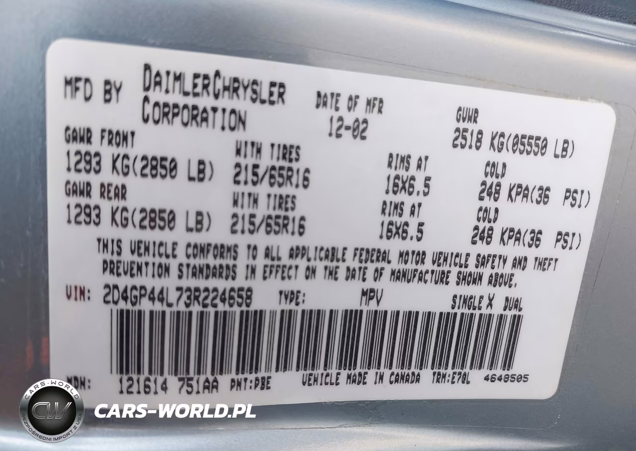 2003 Dodge Grand Caravan Sport VIN:2D4GP44L73R224658 - 9