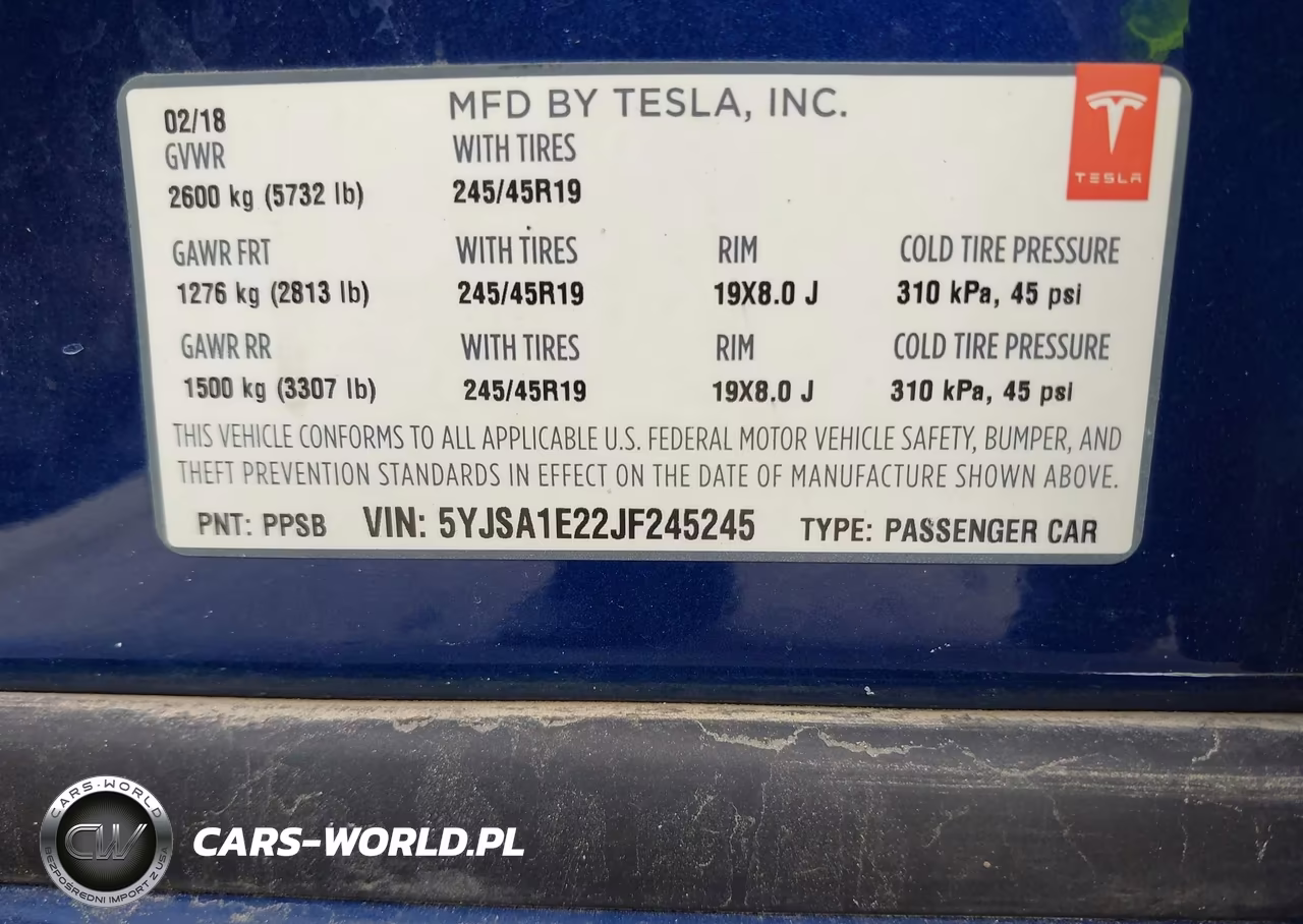2018 Tesla Model S VIN:5YJSA1E22JF245245 - 9