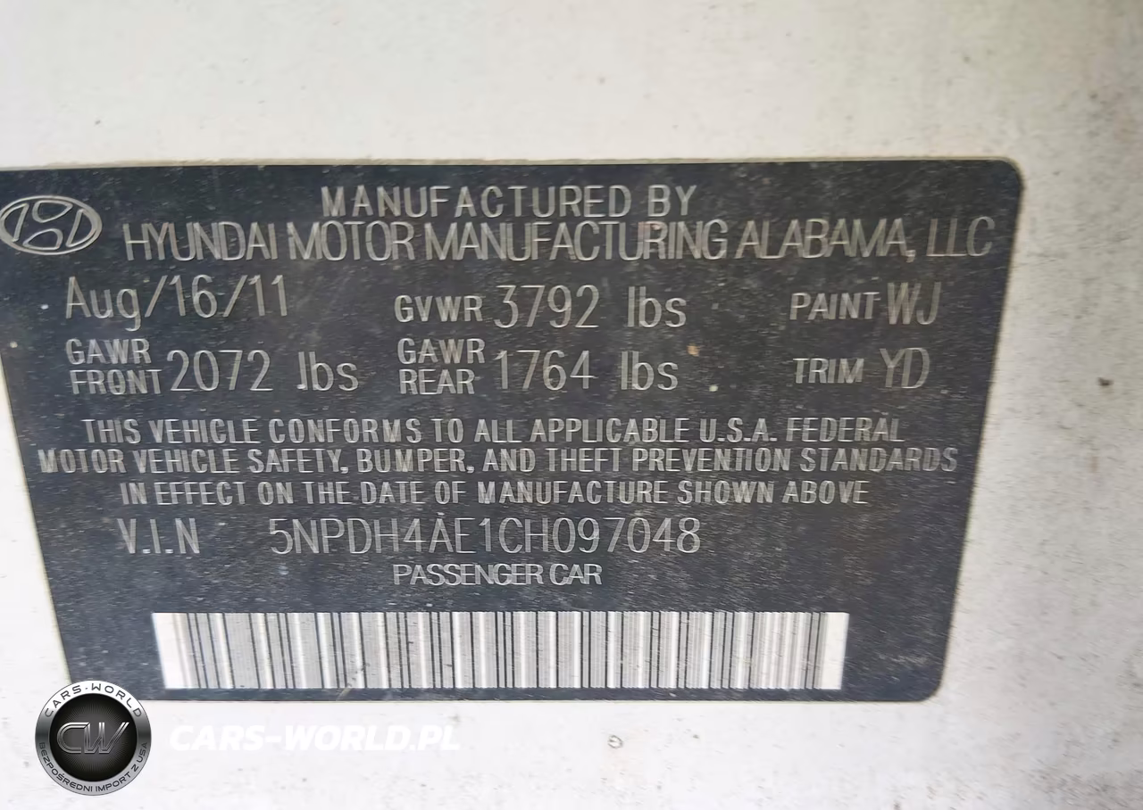 2012 Hyundai Elantra Gls VIN:5NPDH4AE1CH097048 - 9