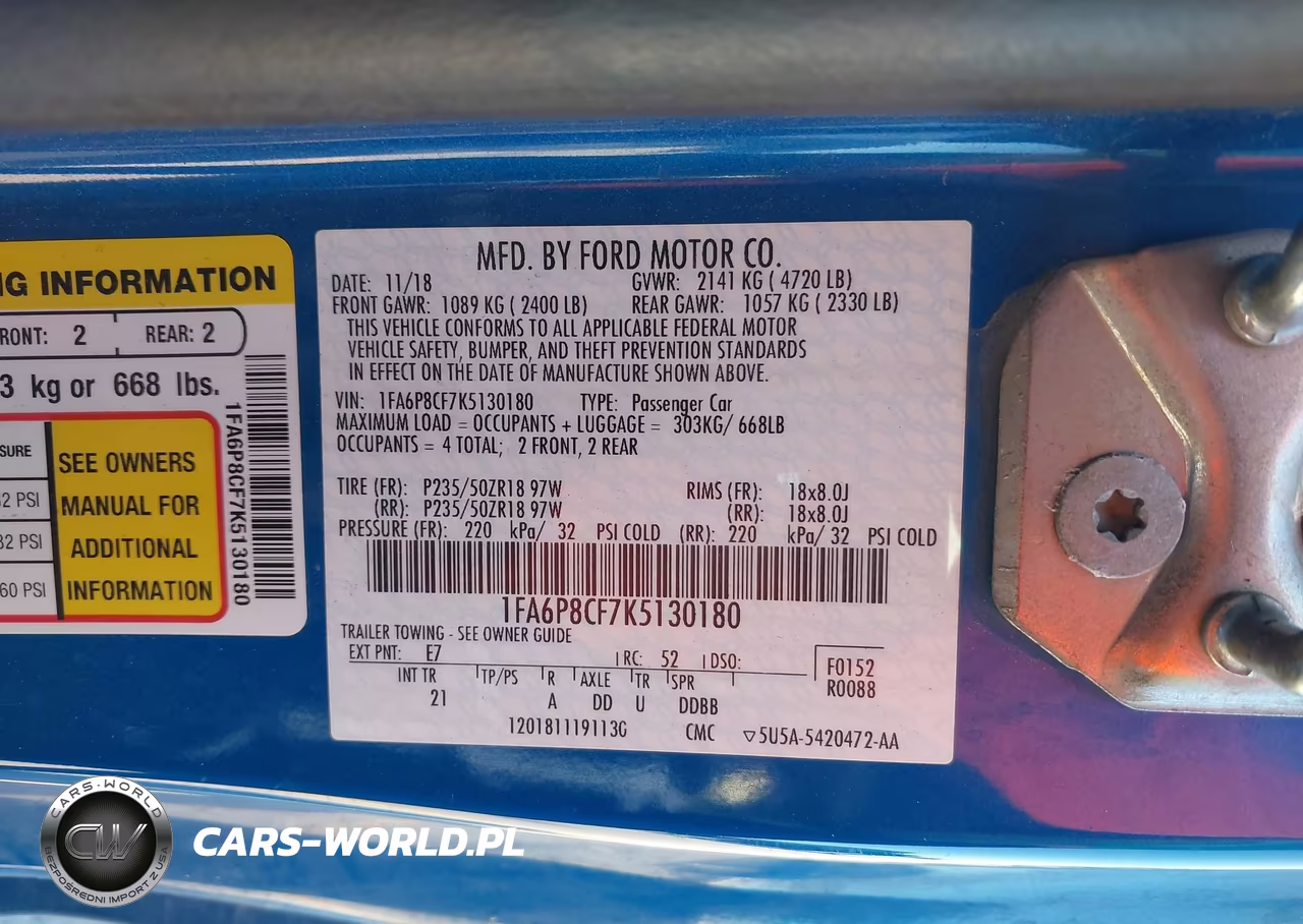 2019 Ford Mustang Gt VIN:1FA6P8CF7K5130180 - 9