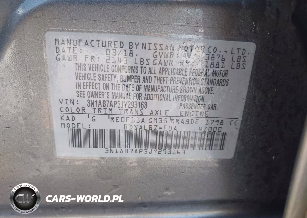 2018 Nissan Sentra S VIN:3N1AB7AP3JY293163 - 9