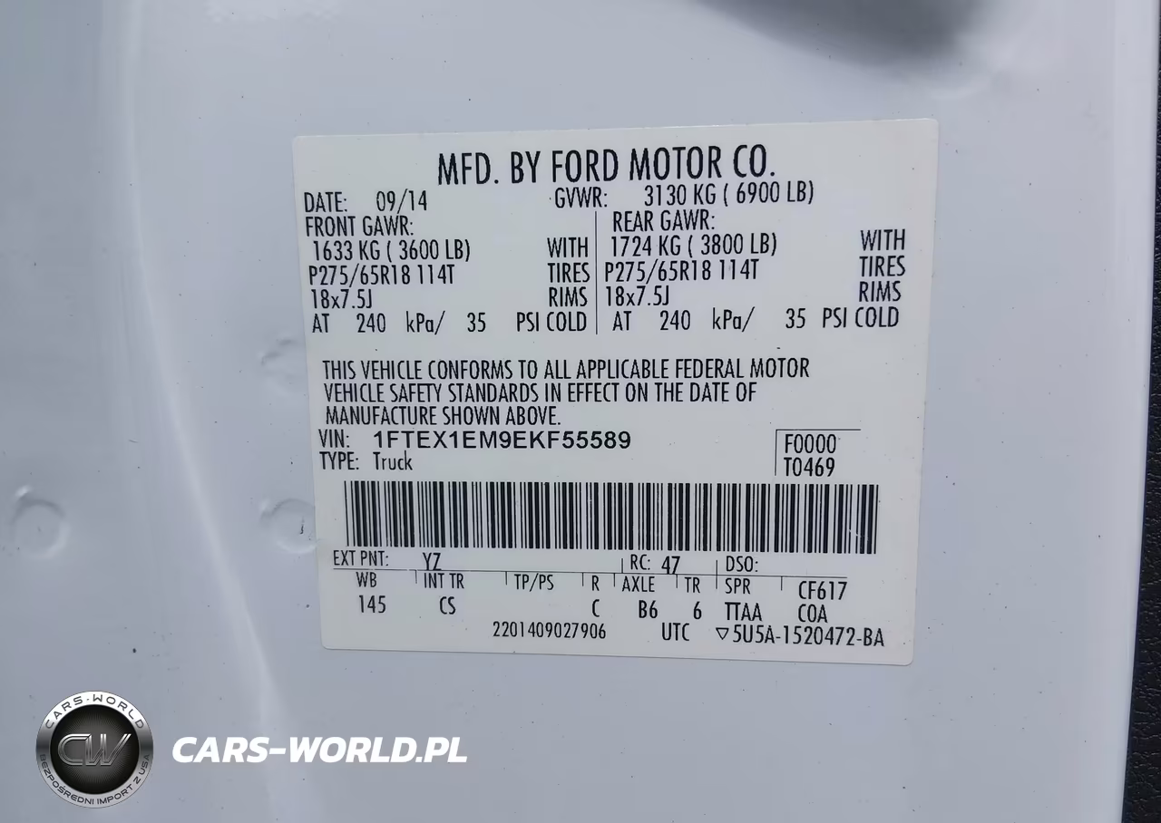 2014 Ford F-150 Stx VIN:1FTEX1EM9EKF55589 - 9
