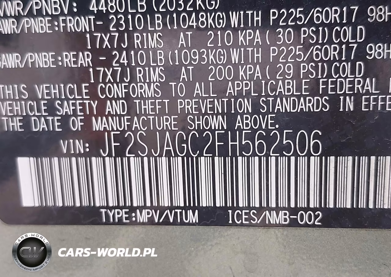 2015 Subaru Forester 2.5I Premium VIN:JF2SJAGC2FH562506 - 9