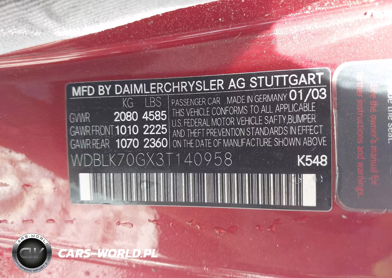 2003 Mercedes-Benz Clk 430 VIN:WDBLK70GX3T140958 - 9