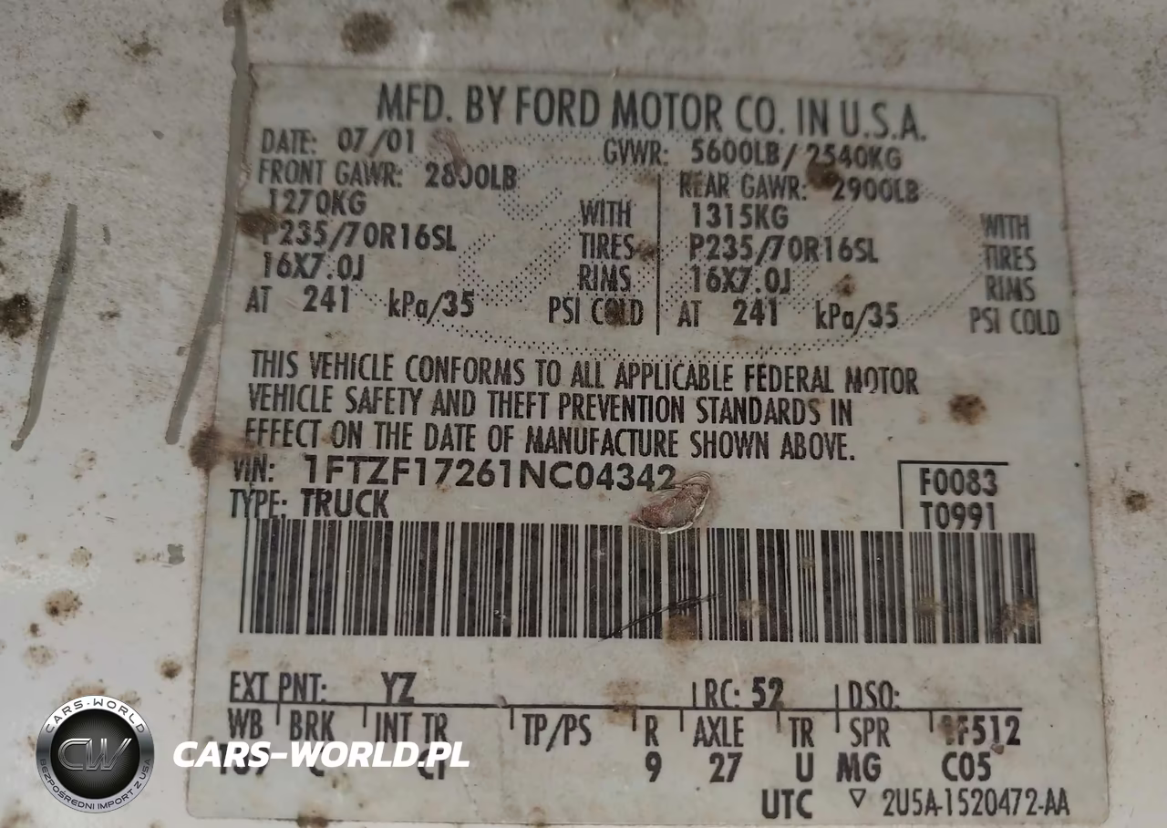 2001 Ford F-150 Xl-Xlt VIN:1FTZF17261NC04342 - 9