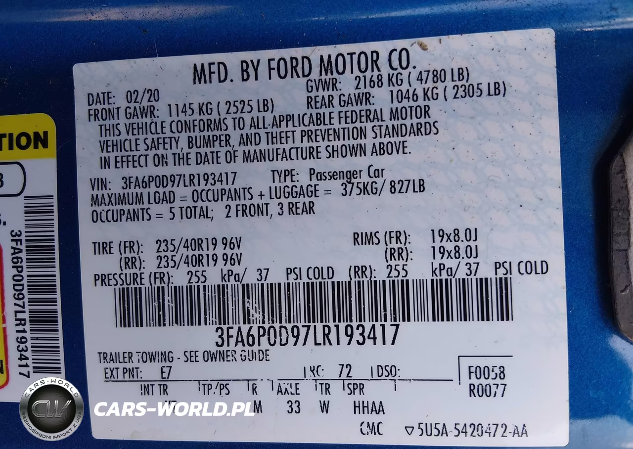 2020 Ford Fusion Titanium VIN:3FA6P0D97LR193417 - 9