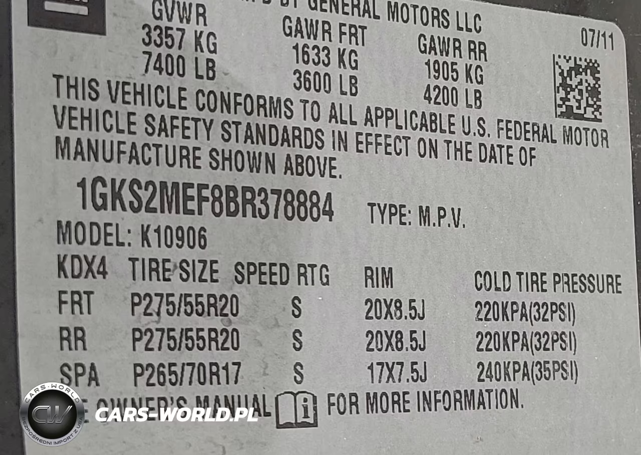 2011 GMC Yukon Xl 1500 Denali VIN:1GKS2MEF8BR378884 - 9