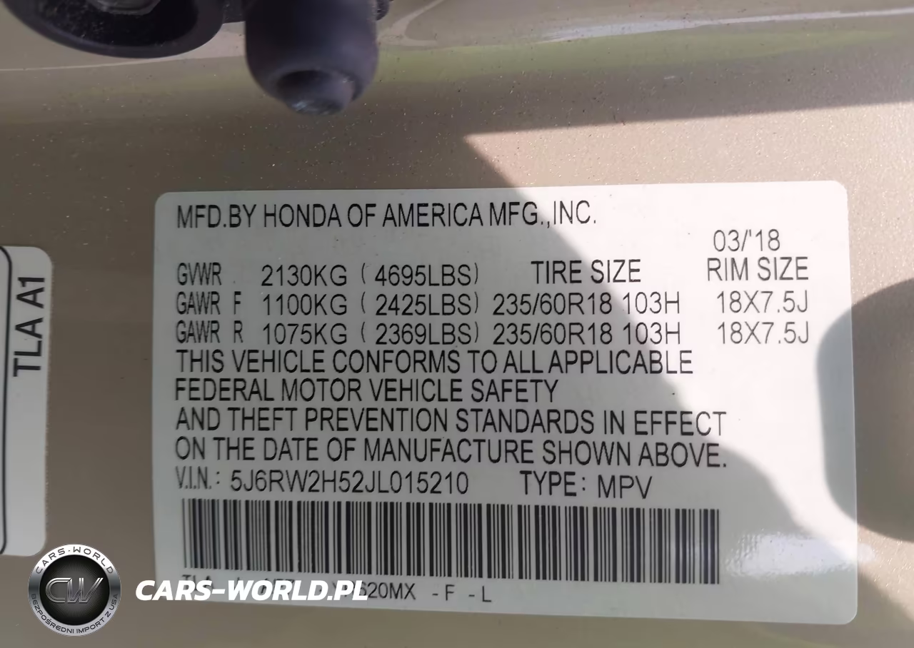 2018 Honda Cr-V Ex VIN:5J6RW2H52JL015210 - 9