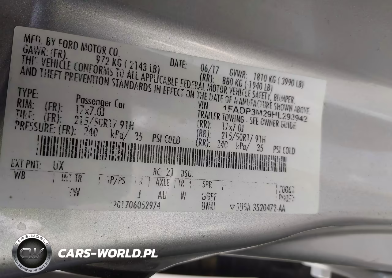2017 Ford Focus Sel VIN:1FADP3M29HL293942 - 9