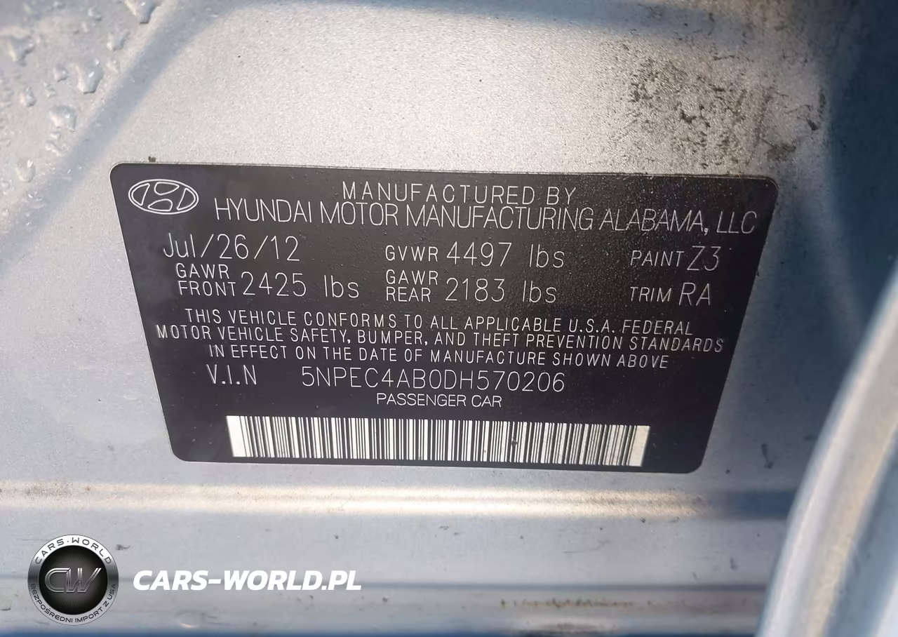 2013 Hyundai Sonata Limited 2.0T VIN:5NPEC4AB0DH570206 - 9