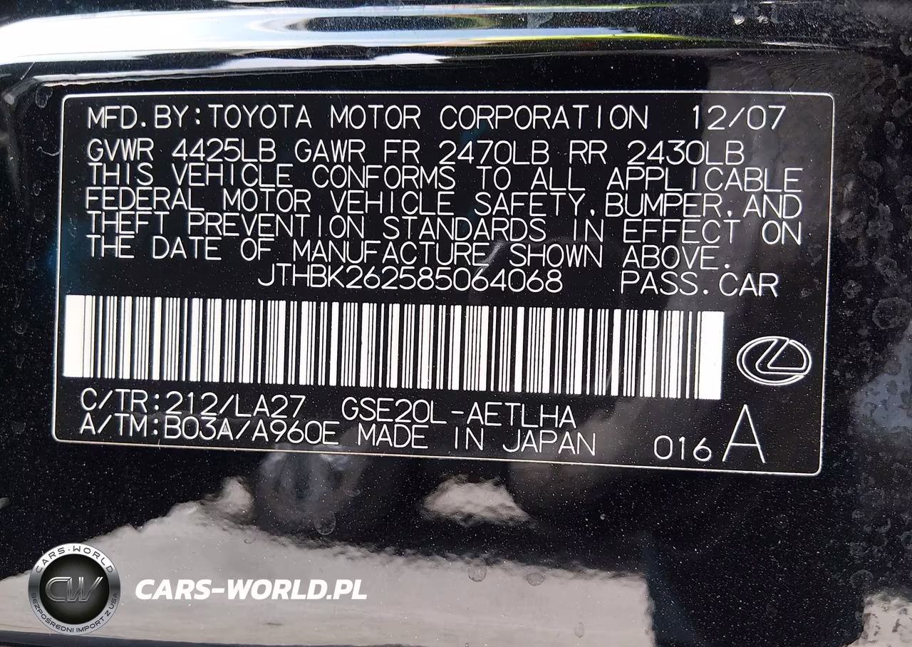2008 Lexus Is 250 VIN:JTHBK262585064068 - 9