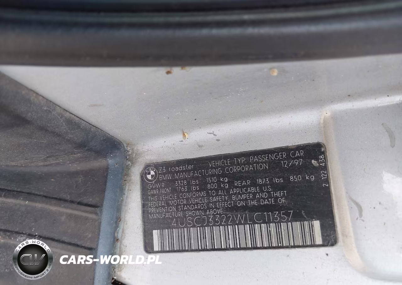 1998 BMW Z3 2.8 VIN:4USCJ3322WLC11357 - 9