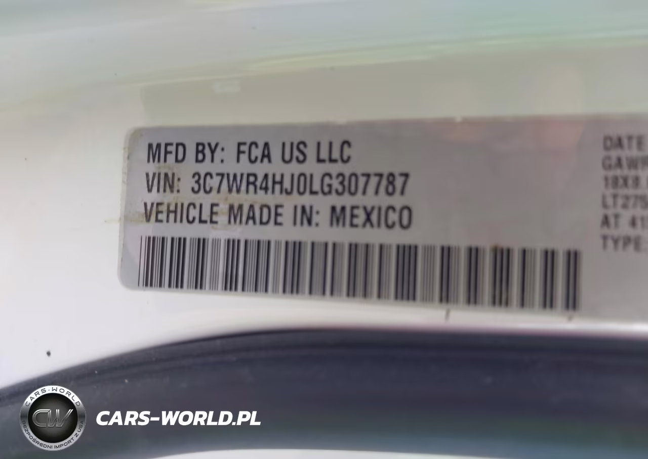 2020 RAM 2500 TRADESMAN VIN:3C7WR4HJ0LG307787 - 9
