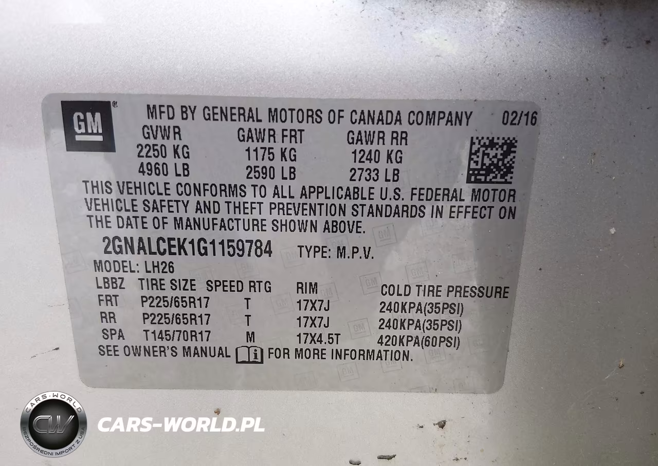 2016 Chevrolet Equinox Lt VIN:2GNALCEK1G1159784 - 9