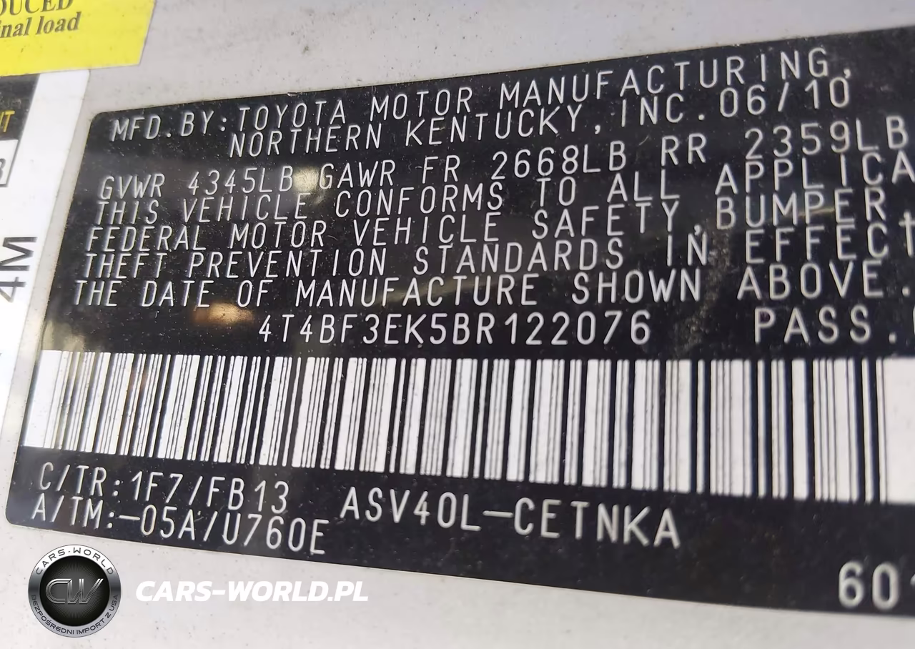 2011 Toyota Camry Le VIN:4T4BF3EK5BR122076 - 9