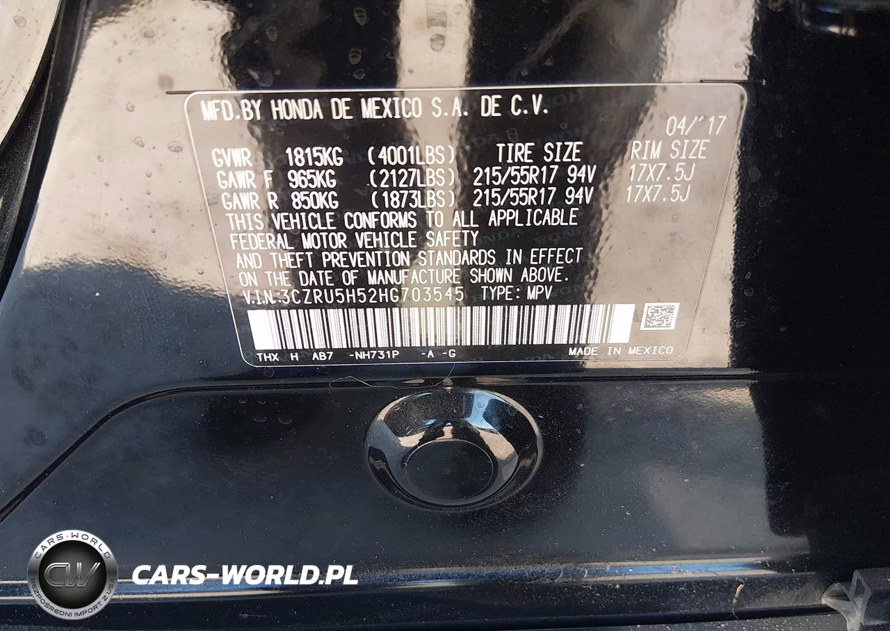 2017 Honda Hr-V Ex VIN:3CZRU5H52HG703545 - 9