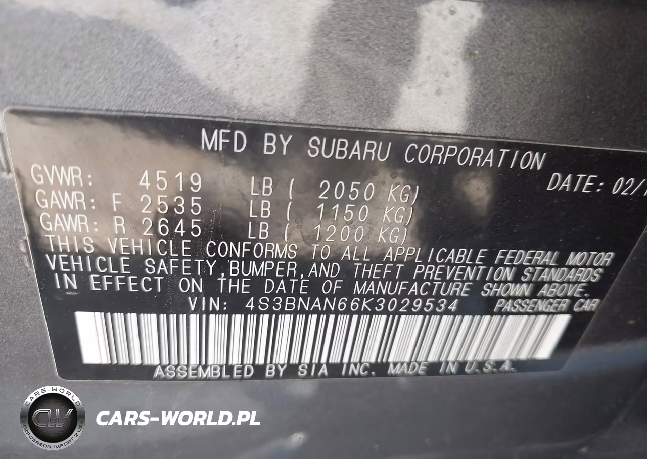 2019 Subaru Legacy 2.5I Limited VIN:4S3BNAN66K3029534 - 9