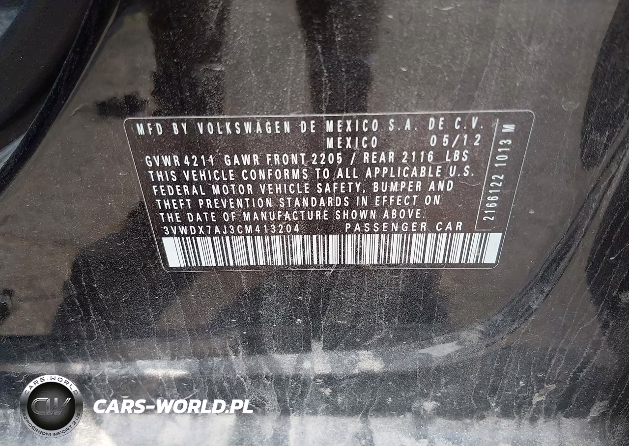 2012 Volkswagen Jetta 2.5L Se VIN:3VWDX7AJ3CM413204 - 9