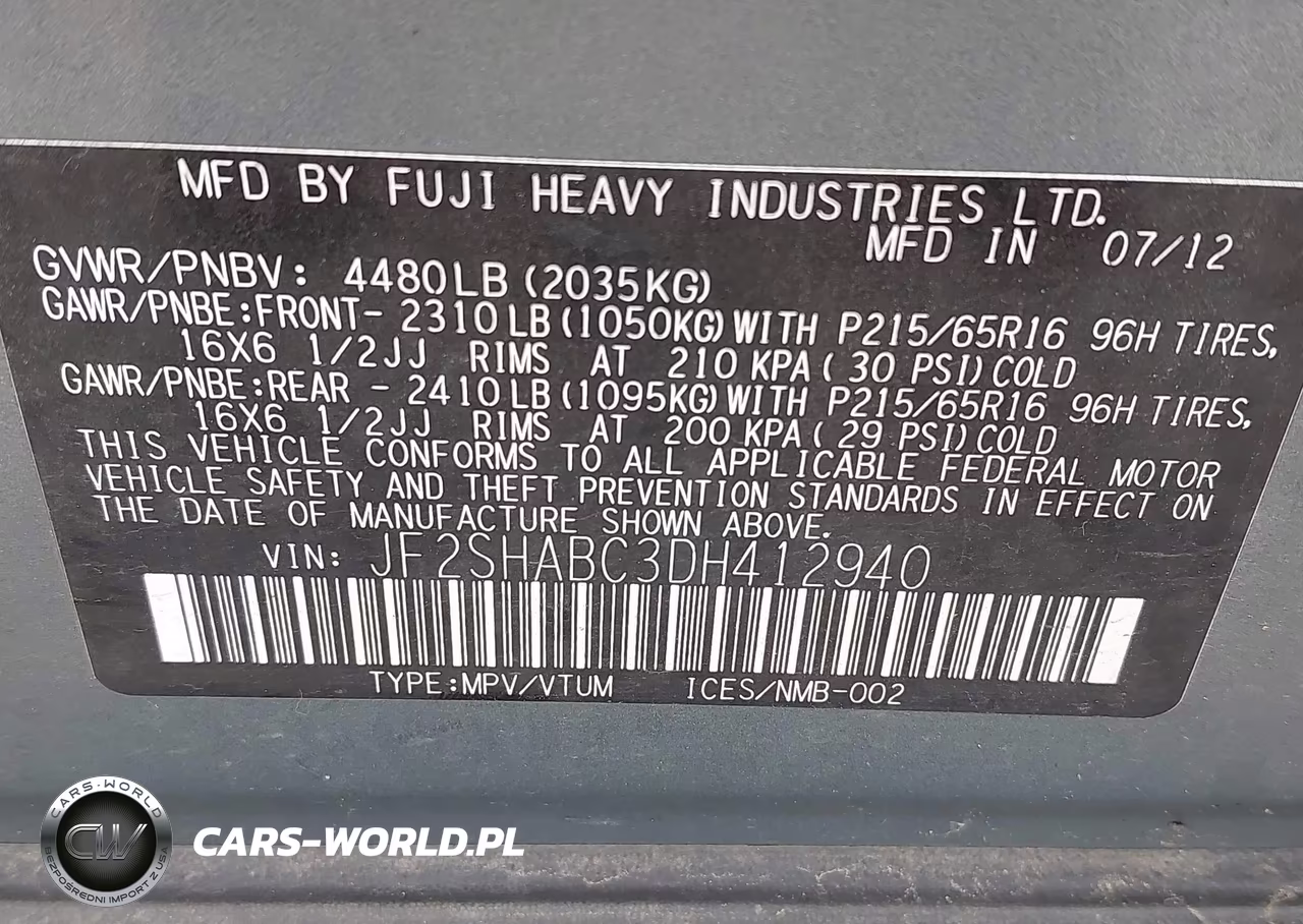 2013 SUBARU FORESTER 2.5X VIN:JF2SHABC3DH412940 - 9