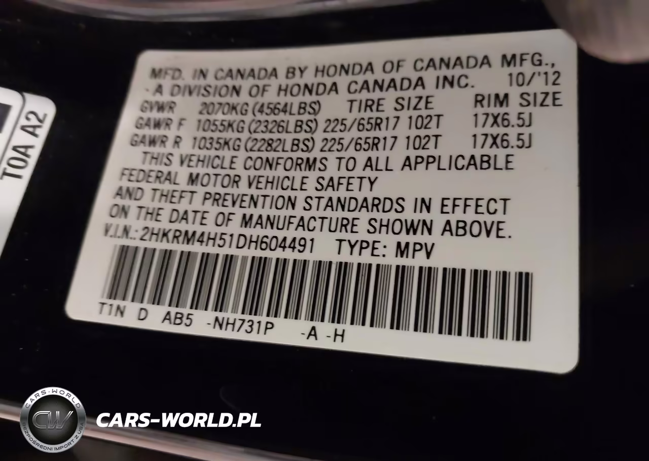 2013 Honda Cr-V Ex VIN:2HKRM4H51DH604491 - 9