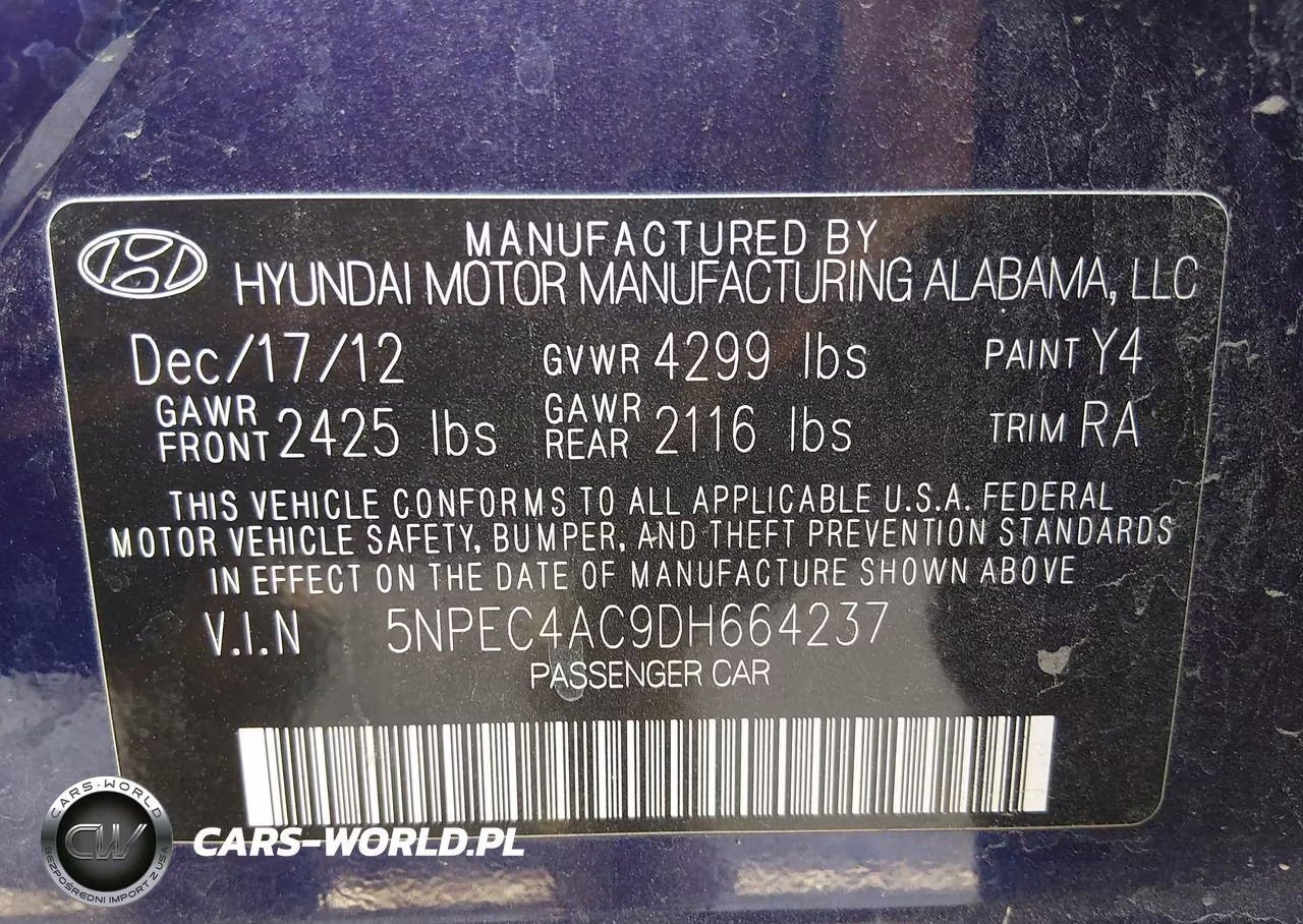 2013 Hyundai Sonata Limited VIN:5NPEC4AC9DH664237 - 9