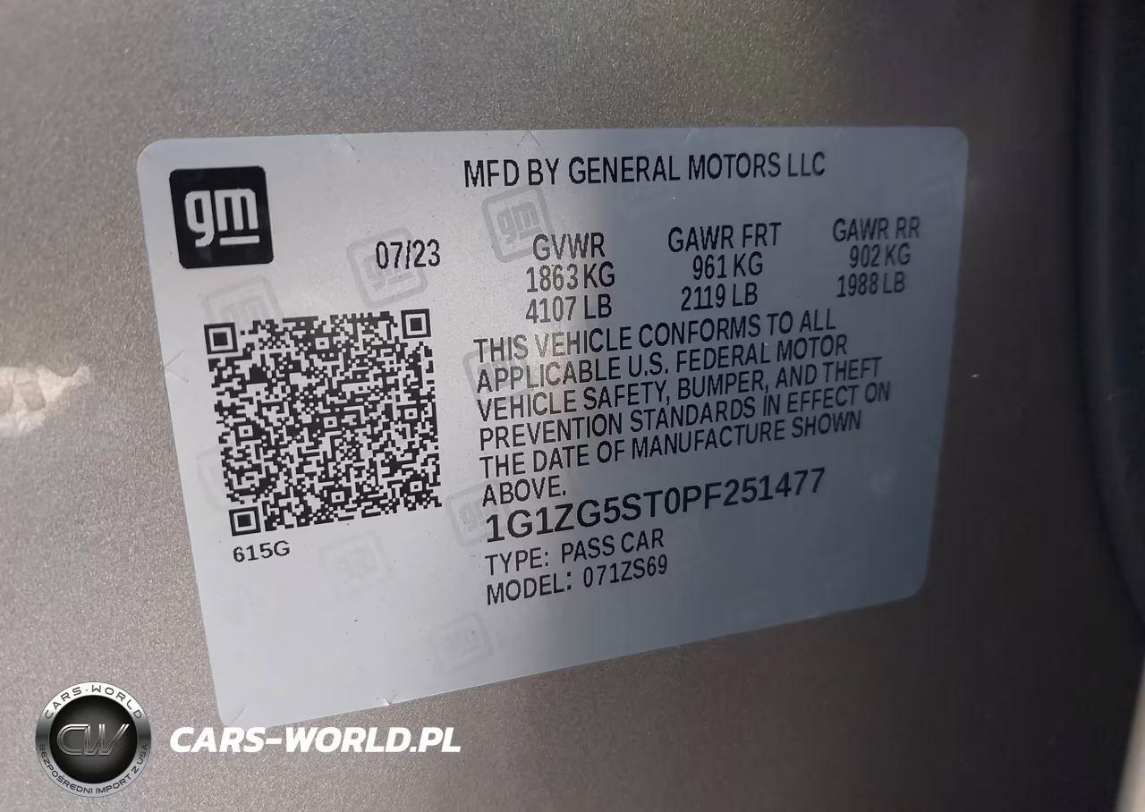 2023 Chevrolet Malibu Fwd Rs VIN:1G1ZG5ST0PF251477 - 9