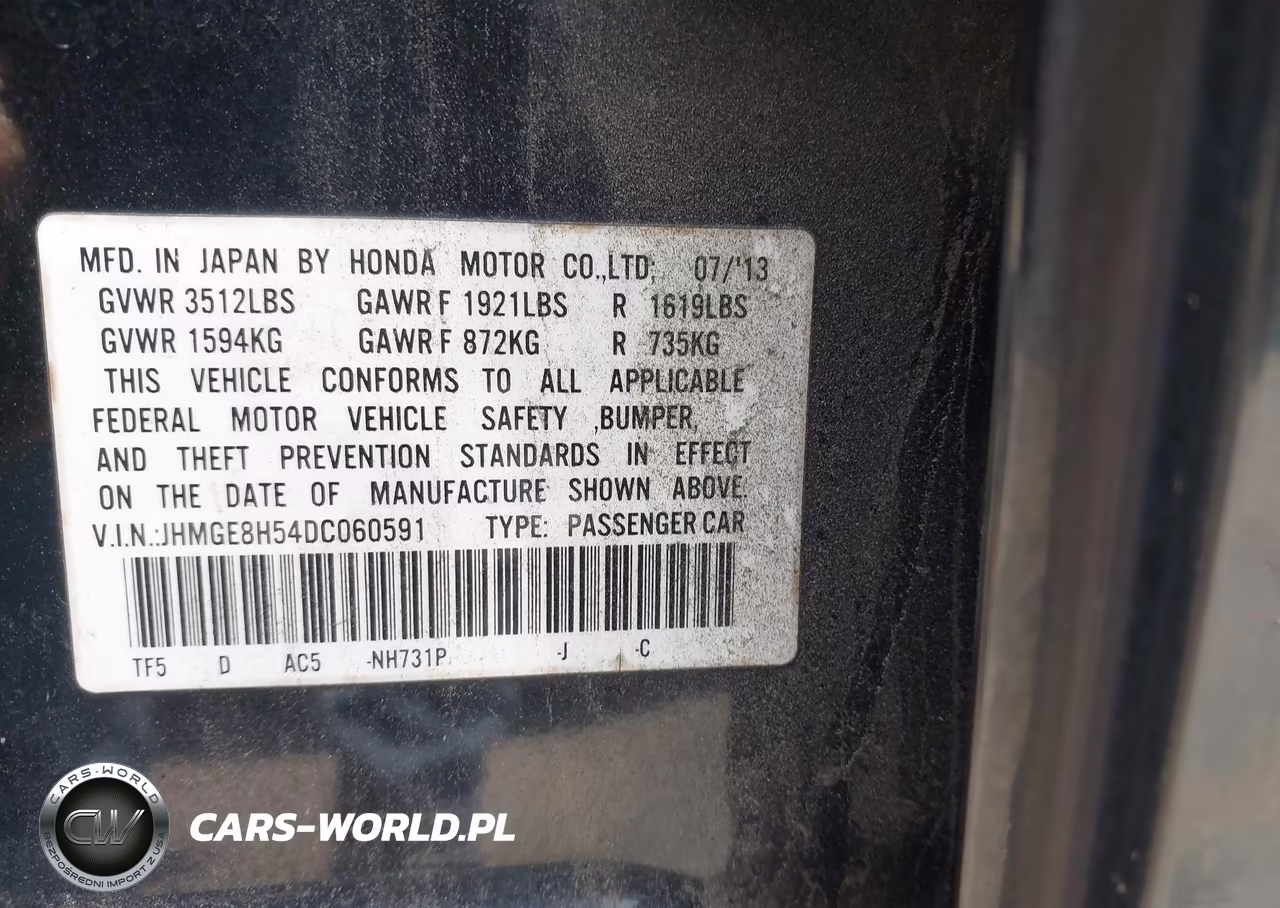 2013 Honda Fit Sport VIN:JHMGE8H54DC060591 - 9