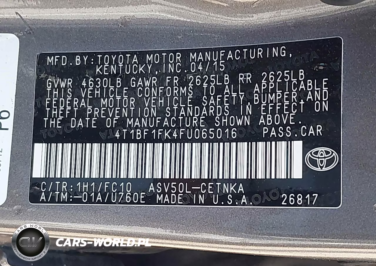 2015 Toyota Camry Le VIN:4T1BF1FK4FU065016 - 9