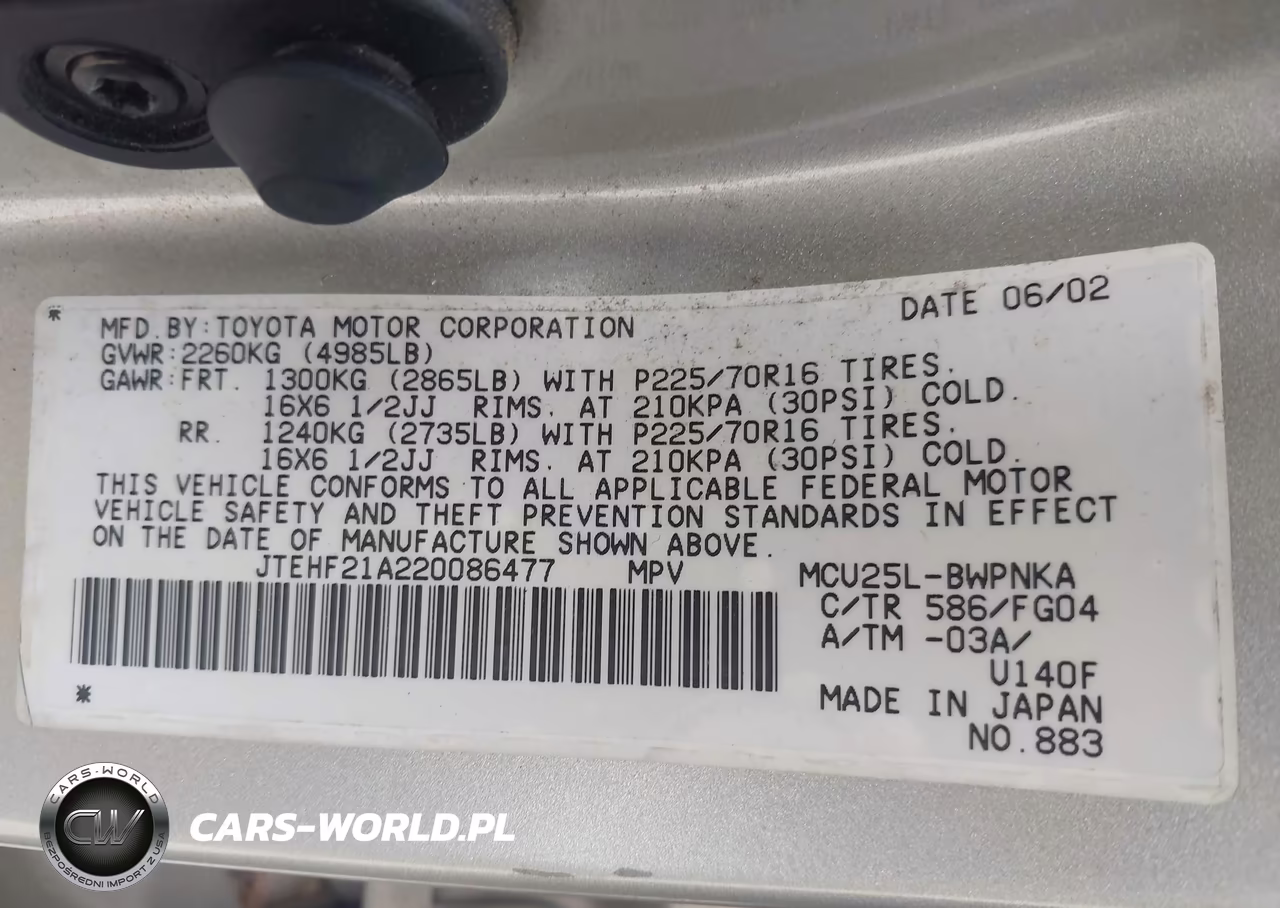 2002 Toyota Highlander V6 VIN:JTEHF21A220086477 - 9